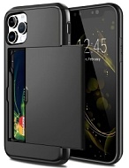 Гибридный чехол 2 в 1 с отделением для карт для Apple iPhone 13 Pro Max, противоударный, чёрный