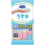 Перчатки виниловые тонкие с антибактериальным эффектом, ST "Family" раз.M (Бело-розовые) 1 п