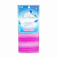 KAI Мочалка для тела "Super Bubble" массажная, жесткая, нейлон, розовая, в форме шарфа 30x100см